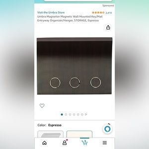 Umbro brand key holder in espresso.